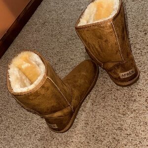fuzzy brown boots